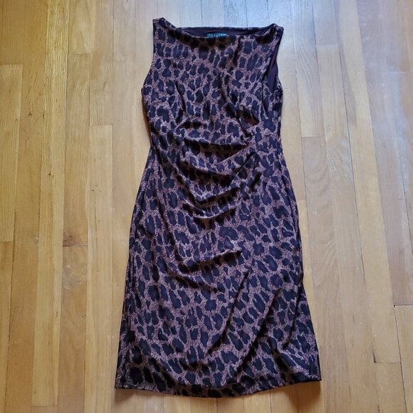 Lauren Ralph Lauren Leopard Print Sleeveless Dress Size 6 NWT - Picture 1 of 6
